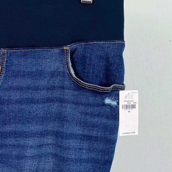 NWT Old Navy Maternity Front Low Panel Pop Icon Skinny Ripped Jeans - Picture 7 of 9